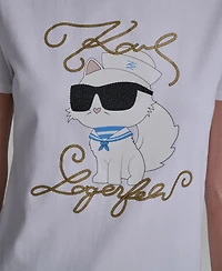 Karl Lagerfeld Paris Women's Short-Sleeve Crewneck T-Shirt