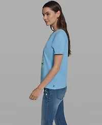 Karl Lagerfeld Paris Women's Short-Sleeve Crewneck T-Shirt