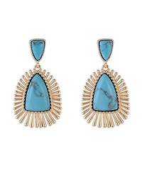 Rachel Rachel Roy Gold Tone and Turquoise Drop Earrings
