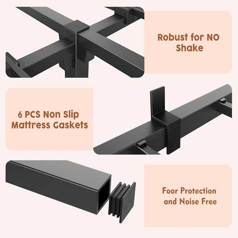 gaomon Bed Frame, Heavy Duty Metal Platform Bed Frame with Durable Iron Slat Support and Legs, No Box Spring Required, Support Up to 800 Lbs