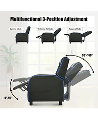 Gymax Massage Gaming Recliner Chair Racing Single Lounge Sofa Home Theater Seat