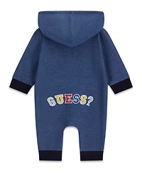 Guess Baby Boys' Knit Denim Hooded Coverall