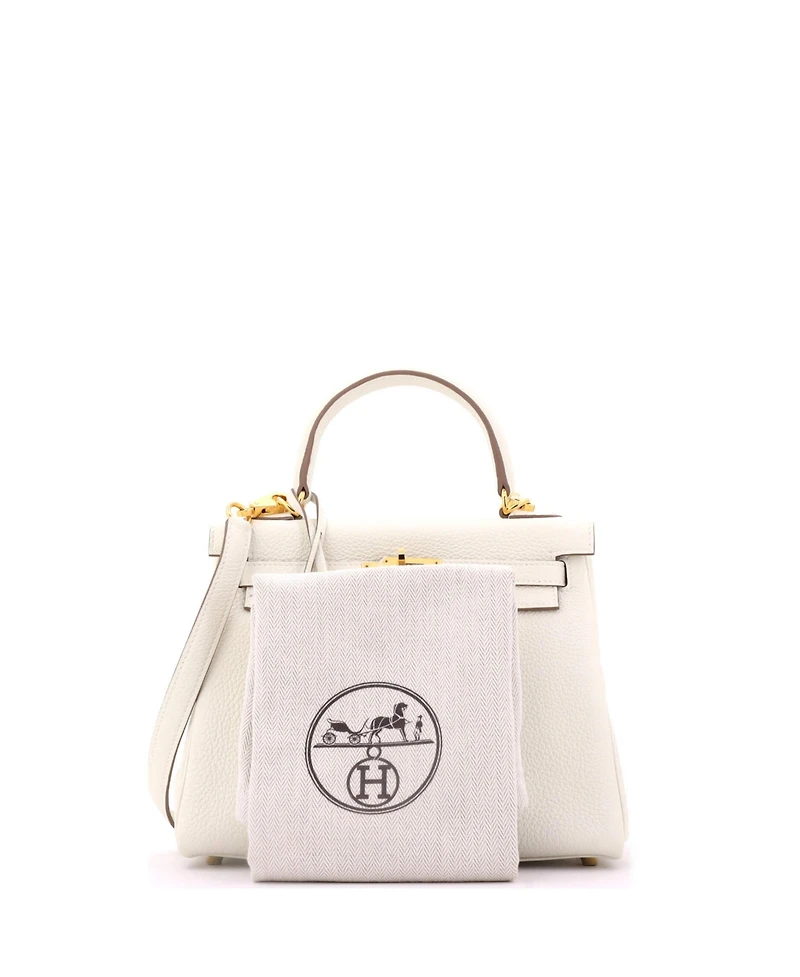 Pre-Owned HERMES Kelly 25 Handbag Light Togo with Gold Hardware