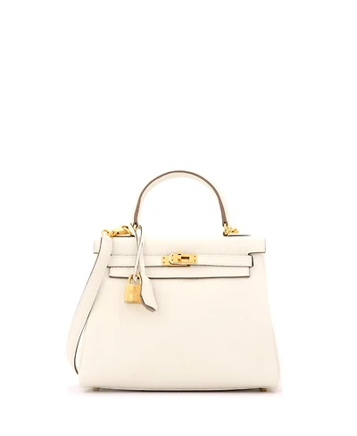 Pre-Owned HERMES Kelly 25 Handbag Light Togo with Gold Hardware