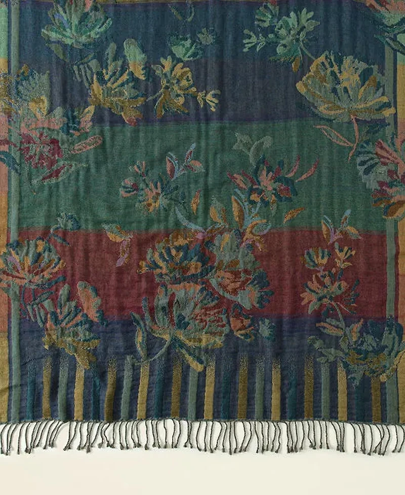 Uncommon Goods Women's Botanical Rainbow Reversible Wrap, 39" x 78"