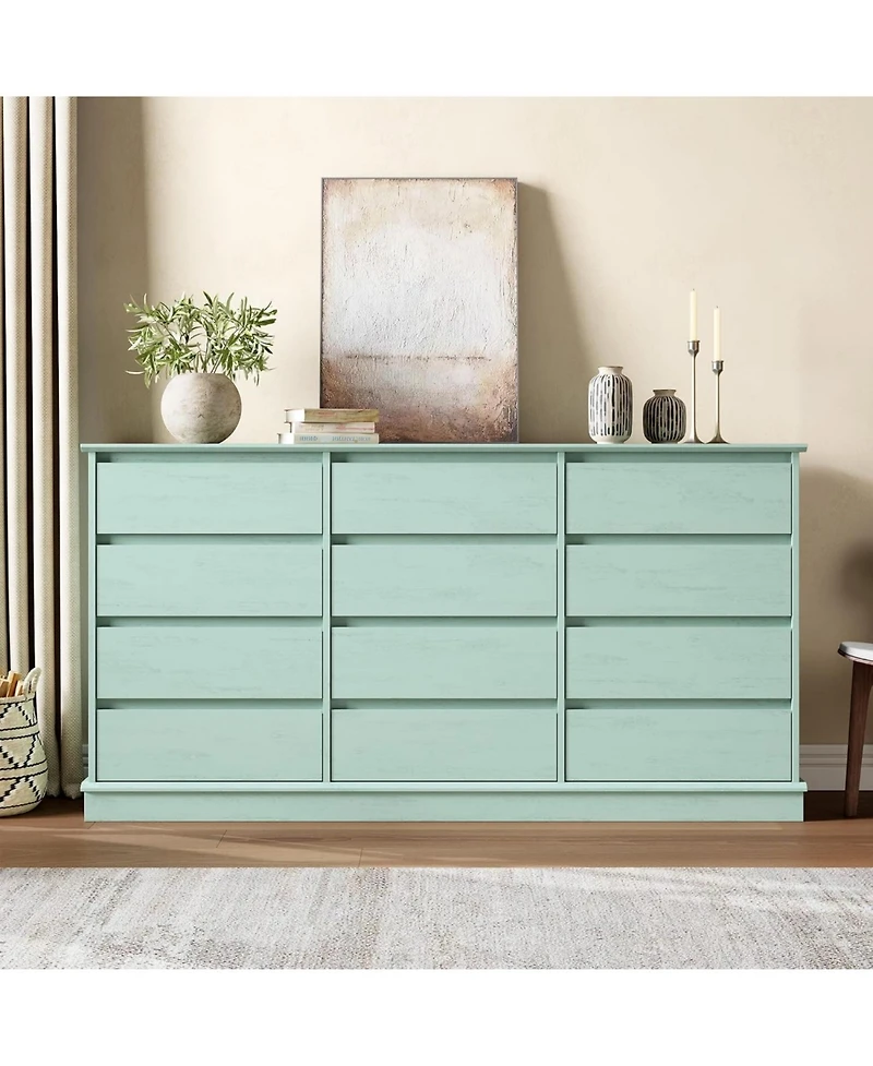 gaomon 12 Drawer Dressers for Bedroom, Chest of Drawers with Deep Drawers, Large Double Dresser for Closet with Wide Top, Horizontal Wooden Dresser