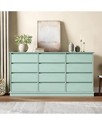 gaomon 12 Drawer Dressers for Bedroom, Chest of Drawers with Deep Drawers, Large Double Dresser for Closet with Wide Top, Horizontal Wooden Dresser