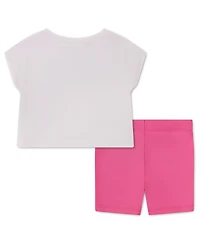 Jordan Baby Girls' Short Sleeve Boxy T-shirt and Shorts 2-Piece Set