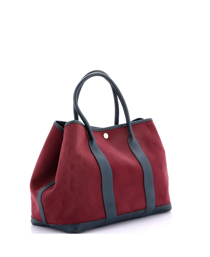 Pre-Owned HERMES 36 Garden Party Tote Toile and Leather