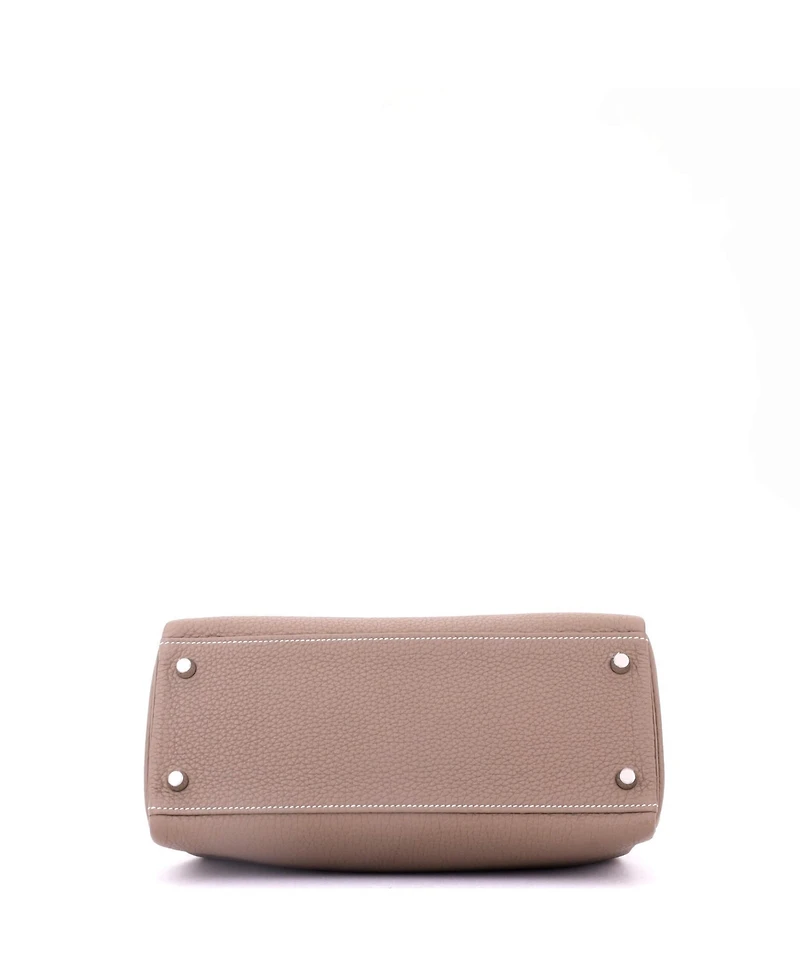 Pre-Owned Hermes Kelly Handbag Grey Togo with Palladium Hardware