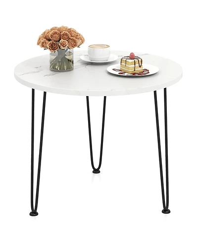 Streamdale Furniture Modern Orange Mdf Saddle Leather Table