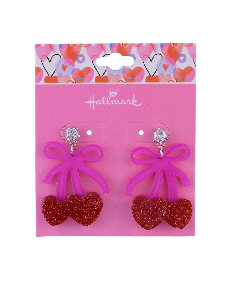 Hallmark Bow and Cherry Drop Earrings