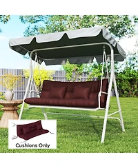 Outsunny Indoor Outdoor Chair Cushions with Back, Pillows