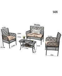 Clihome 4 Pieces Outdoor Patio Furniture Set