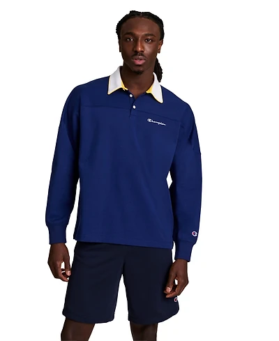Champion Men's Long-Sleeve Rugby Polo Shirt