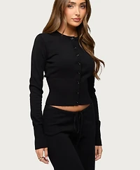 Edikted Women's Montanna Rib Knit Cardigan