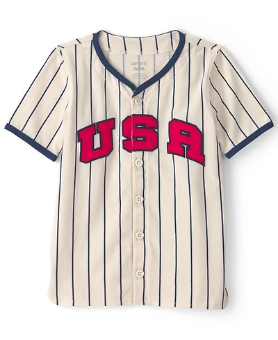 Carter's Boys' 2T-5T Button-Down Usa Jersey