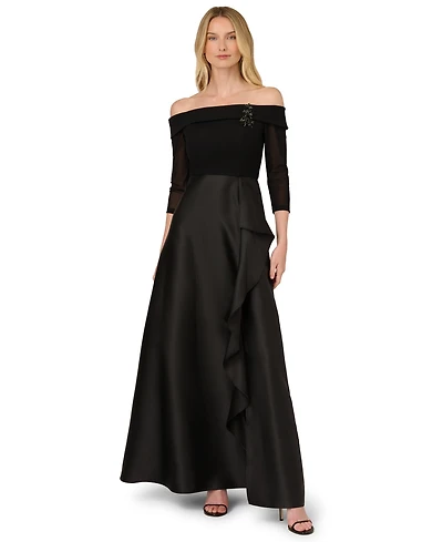 Adrianna Papell Women's Off-The-Shoulder Gown