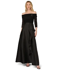 Adrianna Papell Women's Off-The-Shoulder Gown