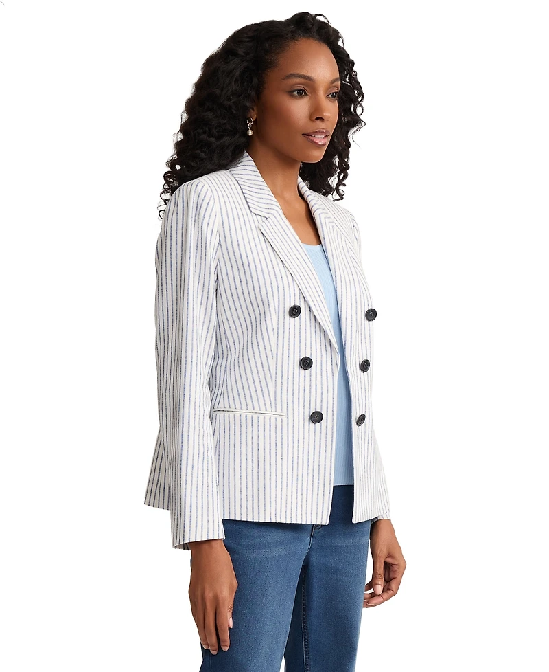 Jones New York Petite Notch Collar Faux Double Breasted Jacket