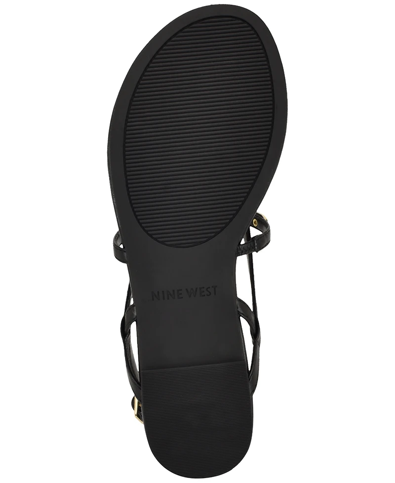 Nine West Women's Bretta Ornamented Strappy Flat Sandals