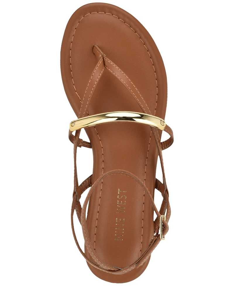 Nine West Women's Bretta Ornamented Strappy Flat Sandals