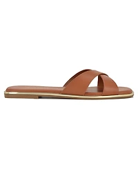 Nine West Women's Edeny Criss-Cross Flat Slip-On Sandals