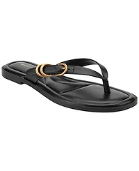 Marc Fisher Women's Retry Buckle Strap Flat Slip-On Sandals