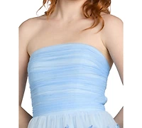 Morgan & Company Juniors' Strapless Butterfly Soutache Ball-Gown