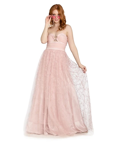Morgan & Company Juniors' Strapless Keyhole Ball-Gown