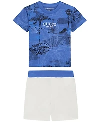 Guess Baby Boys' Short-Sleeve T-Shirt and Jersey Shorts, 2-Piece Set