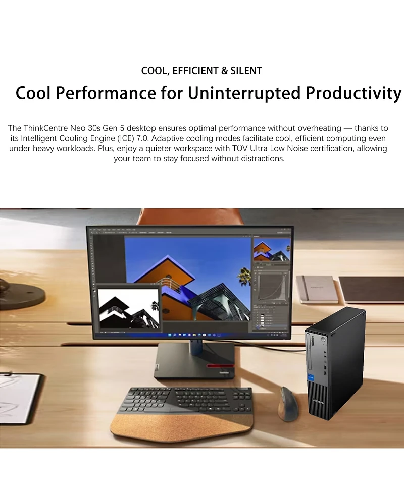 Lenovo ThinkCentre Small Form Factor Business Desktop, Intel Core i7-13620H, 16GB DDR5, 1TB Ssd, Wired Kb & Mouse, Windows 11 Pro