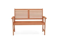 Outdoor 2-Seat Wood Loveseat with Slatted Seat Design