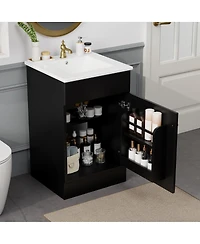Sillysis 20'' Bathroom Vanity with Sink, Painted Mdf Cabinet, Soft Close Door, Adjustable Shelf & Organizer for Small Spaces