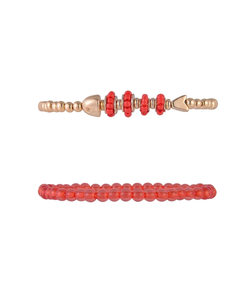 Rachel Rachel Roy Gold Tone 3 Piece Stretch Bracelet Set