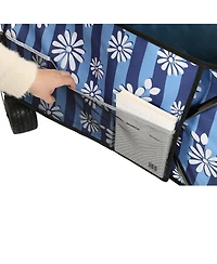 sumyeg Outdoor Storage Collapsible Foldable Wagon Cart with All Terrain Wheels, Drink Holders, Brakes, Side Pocket and Picnic Mat