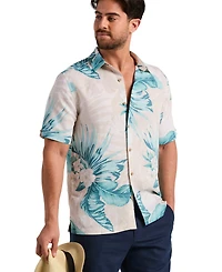 Cubavera Men's Linen Blend Palm Print Shirt