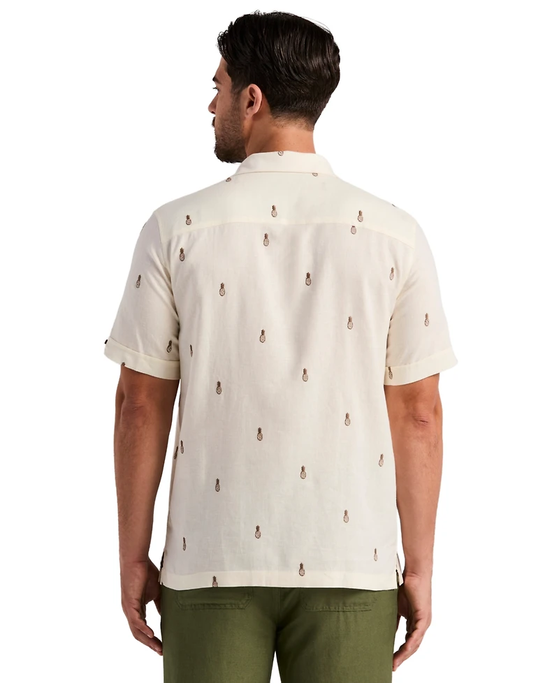 Cubavera Men's Pineapple Embroidered Shirt