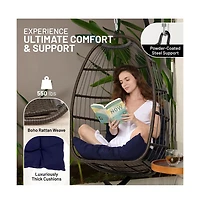 SereneLife Egg Swing Chair - Indoor/Outdoor Hanging Chair with Stand