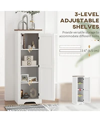 Homcom Farmhouse Storage Cabinet with Adjustable Shelf Barn Door,