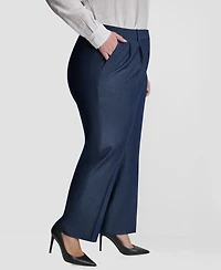 Dkny Plus Mid-Rise Pleated Trouser