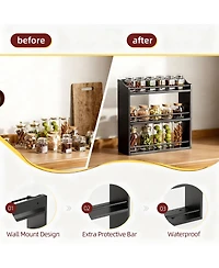 Yigii 3-Tier Bamboo Spice Rack: Saves Space, Organizes Kitchen, Bathroom