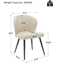 Gaomon Dining Chairs Set of 2, Ergonomic Synthetic Leather Seat, Curved Backrest, Steel Legs, Mid-Century Design, 265 lbs