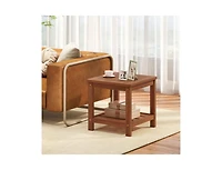 Slickblue Patio 2-Tier Outdoor Side Table with Lower Storage Shelf