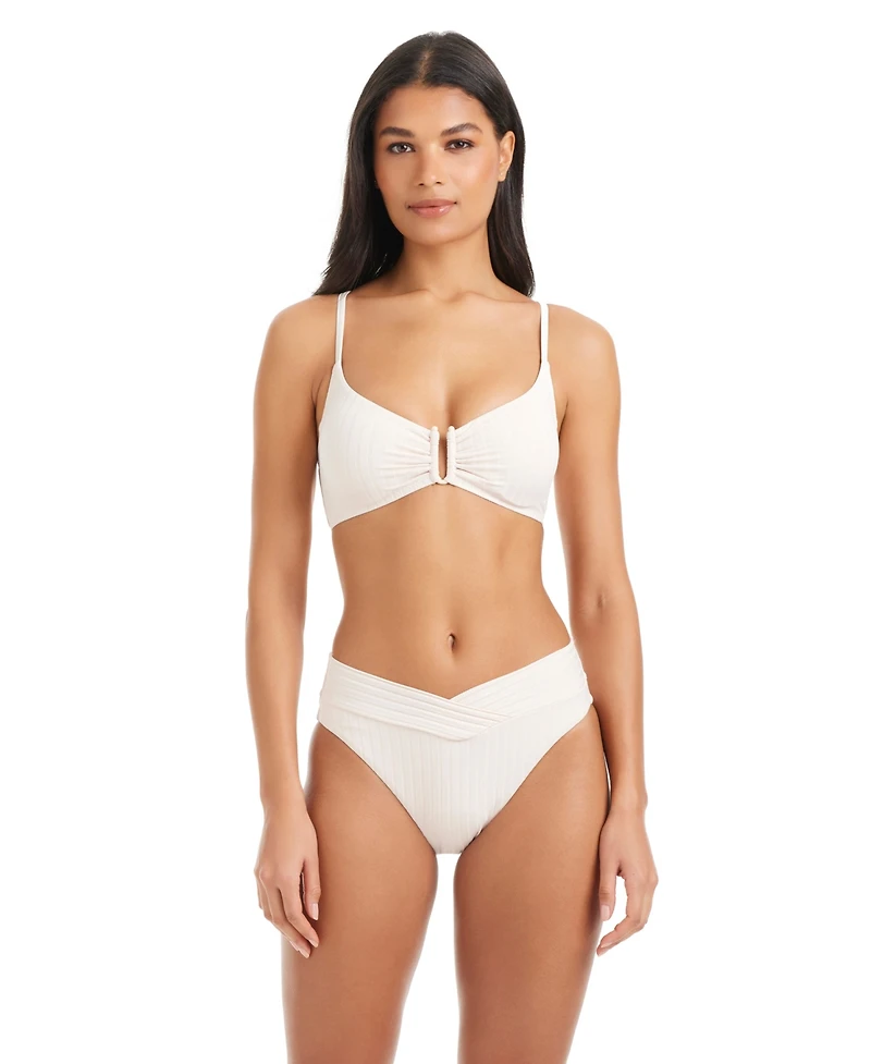 Sanctuary Women's Refresh Ribbed Moderate-Coverage Swim Bottoms