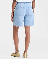 On 34th Women's A-line Denim Utility Shorts, Macy's Exclusive