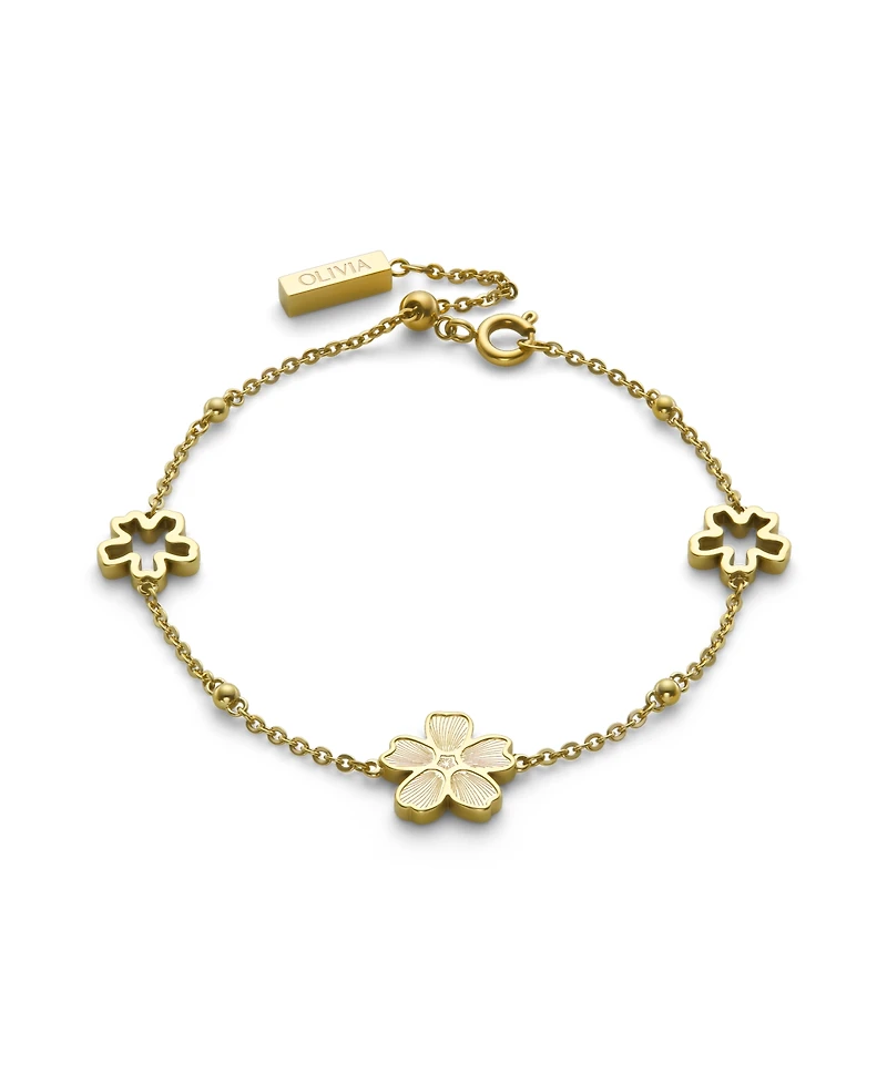 Olivia Burton Women's Forget Me Not Gold Tone Stainless Steel Bracelet