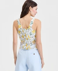 On 34th Women's Cotton Button-Front Cutwork Tank Top, Macy's Exclusive