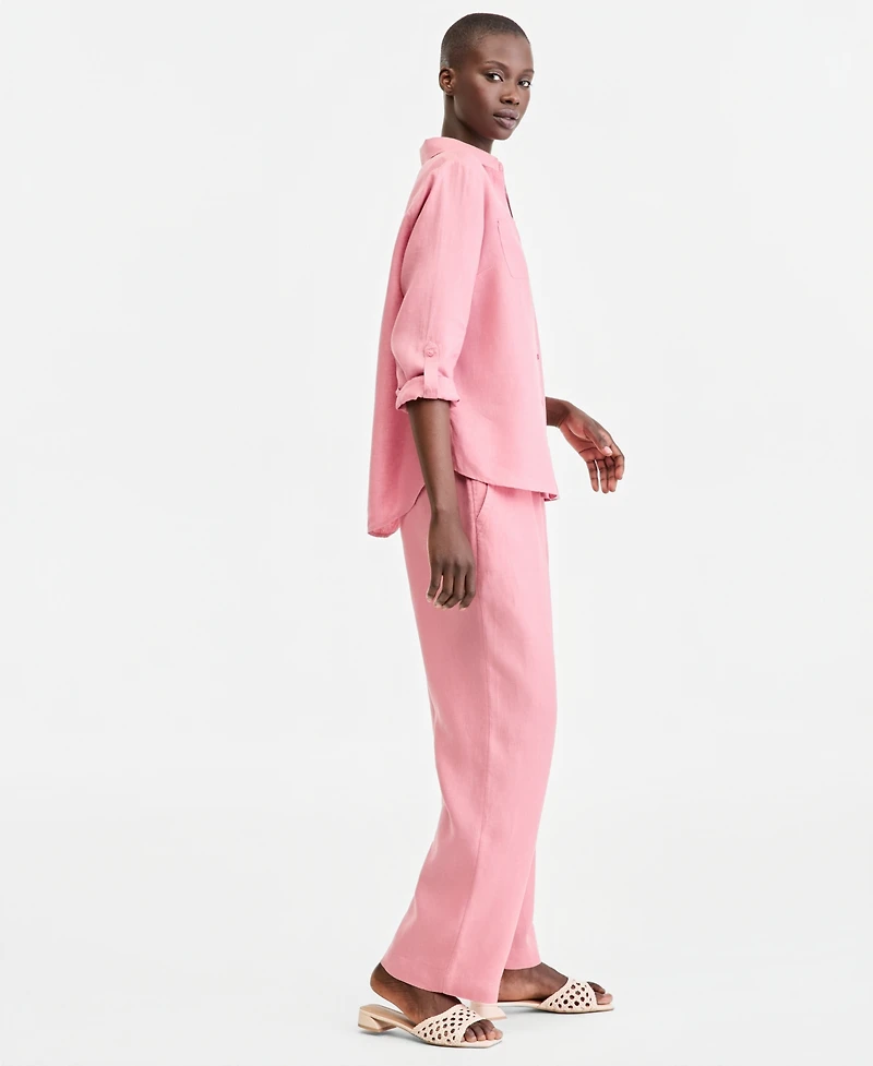 Charter Club Women's 100% Linen Drawstring Pants, Created for Macy's