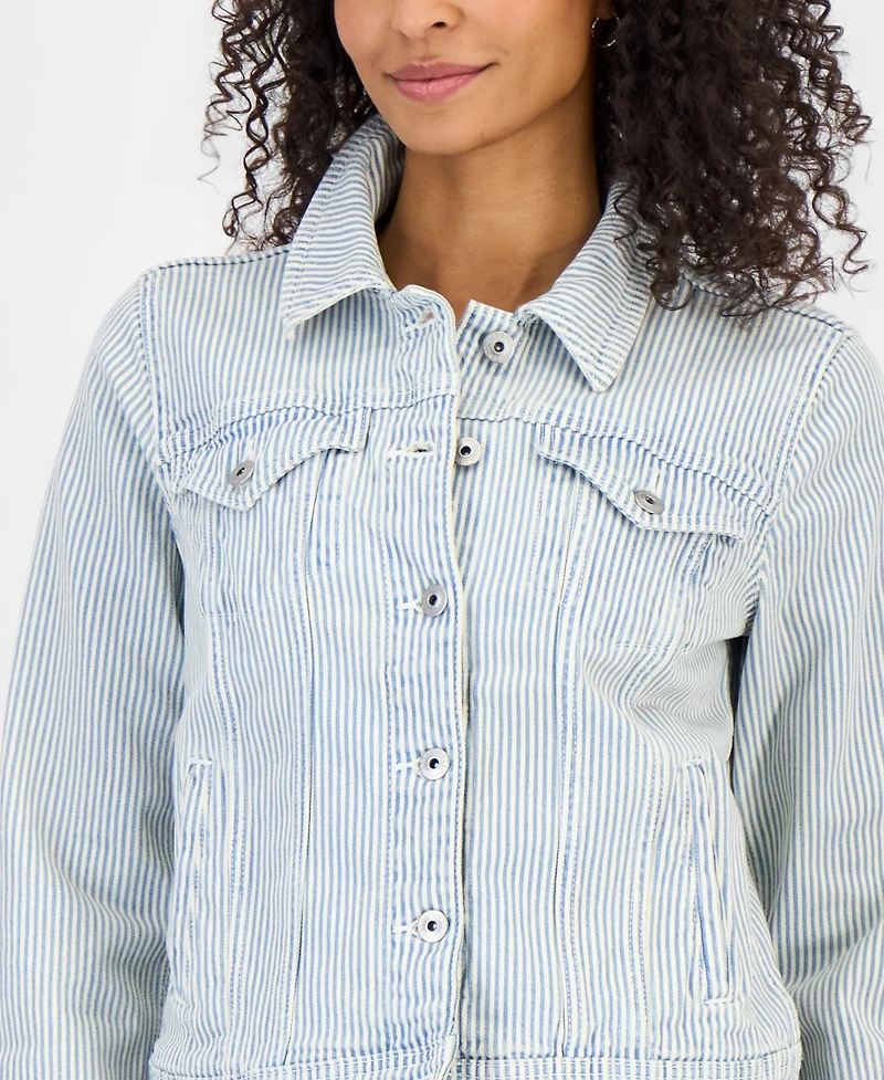 Style & Co Women's Striped Denim Jacket, Macy's Exclusive